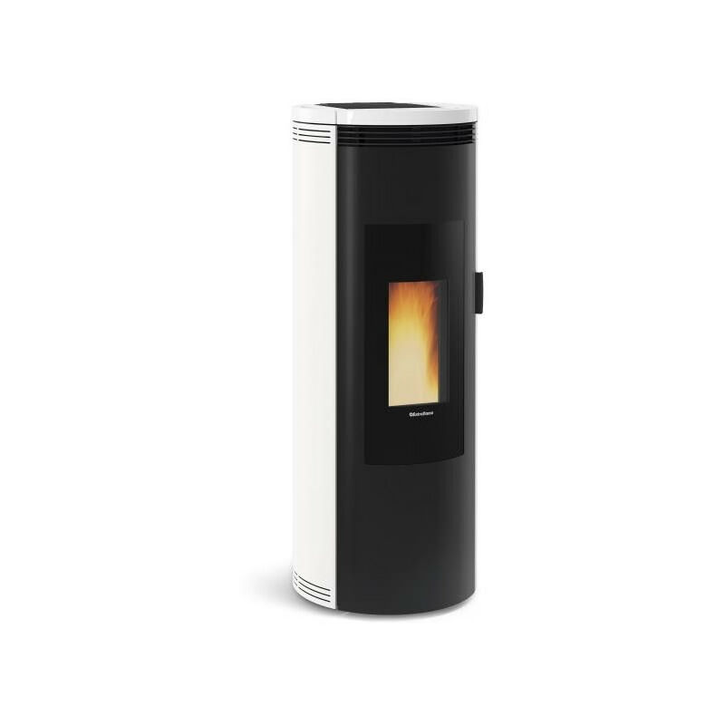 Extraflame - 1283501-POELE a granules ETANCHE-8KW-A+-FLAMME verte 7-CSTB-FOYER font nordica amikablanc