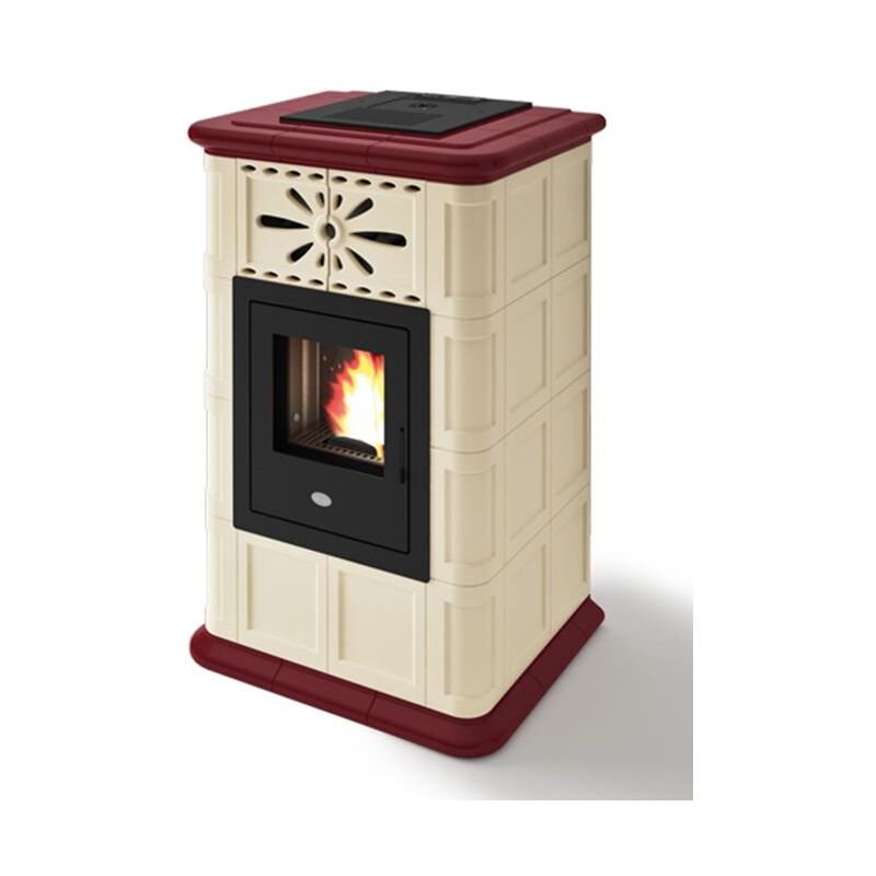 Eva Calor - Poêle à granules en céramique Maria 12.5 kW Bordeaux