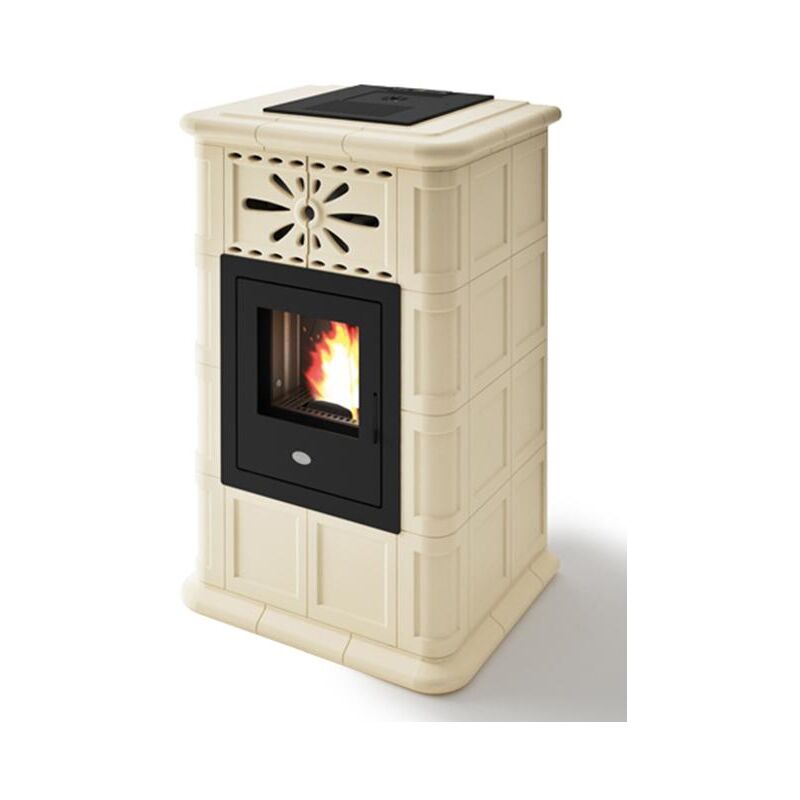 Eva Calor - Poêle à granules en céramique Maria 12.5 kW Ivoire