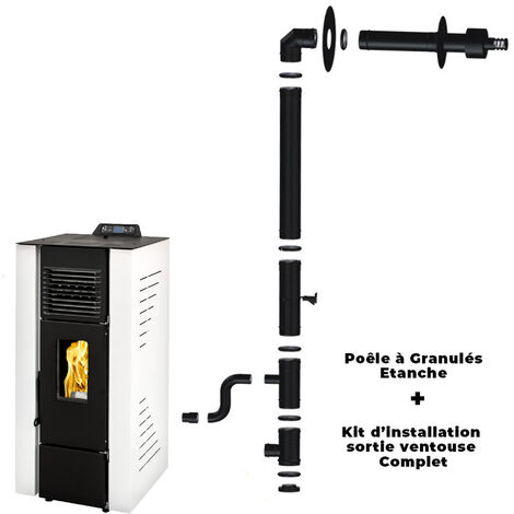 Poêle à granulés étanche Anita Sannover 13 kW - plusieurs coloris disponibles