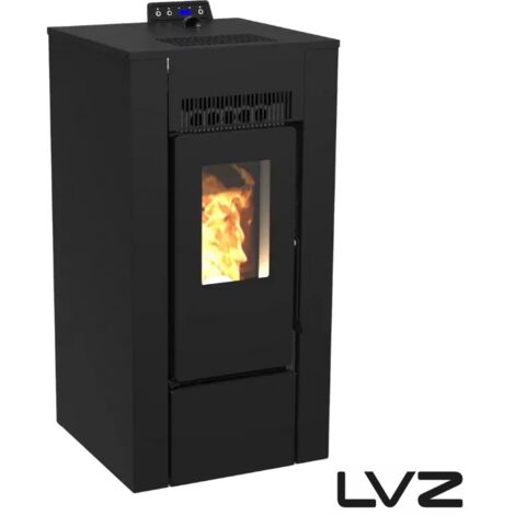 Poêle à granulés étanche 9 kW – Autonomie 22h – Rendement 94,39% – Flamme Verte 7 étoiles – Sortie arrière – Télécommande infrarouge