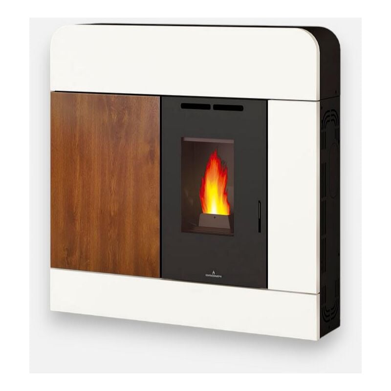Poêle à granulés extra-plat Bronpi Dora 11 kW Blanc