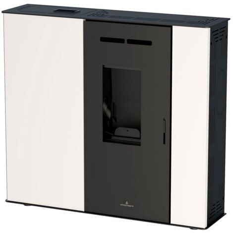 Poêle à granulés extra-plat  - BRONPI Lupe 8 kW  Blanc
