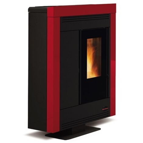 Poele a' granule's gainable La Nordica Extraflame Souvenir Steel Evo Bordeaux 10,0 kW 287 m3