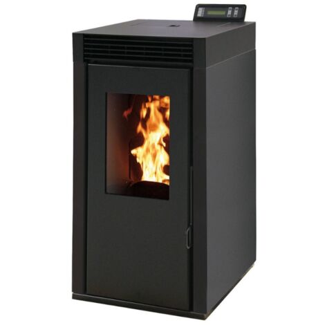 Interstoves – Poêle à granulés étanche 6 kW – Rendement 93,8% – Autonomie 21h – Compatible sortie façade/toiture – Télécommande et option WIFI