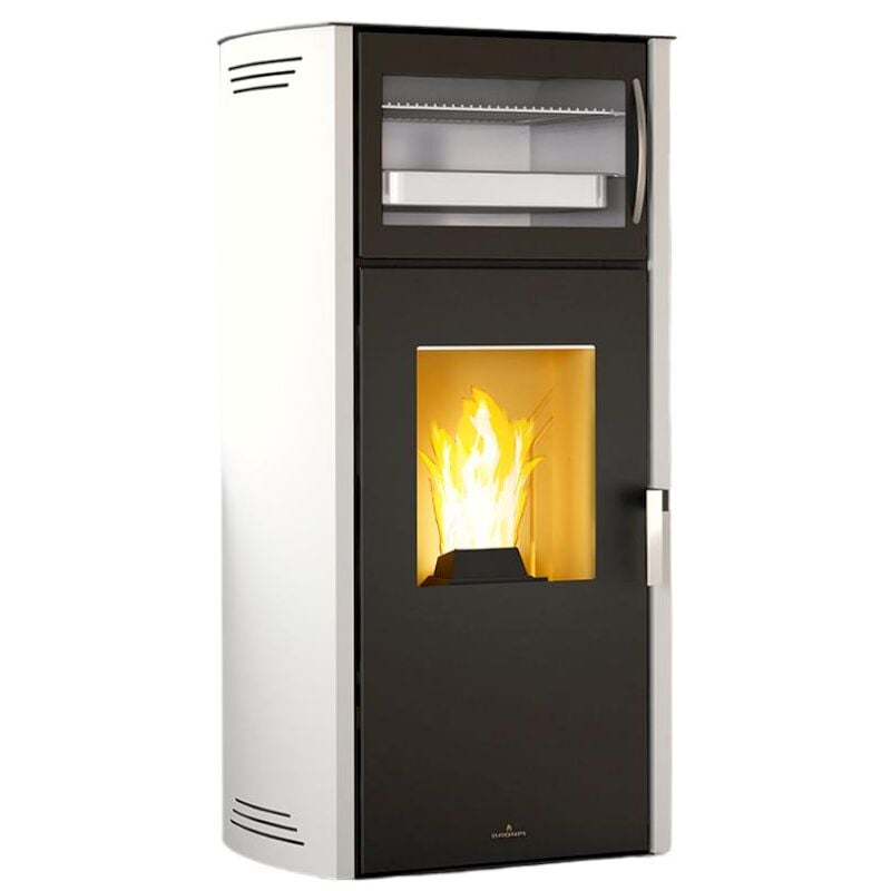 Poêle à granulés silencieux avec four - BRONPI Noa Horno 11 kW Blanc