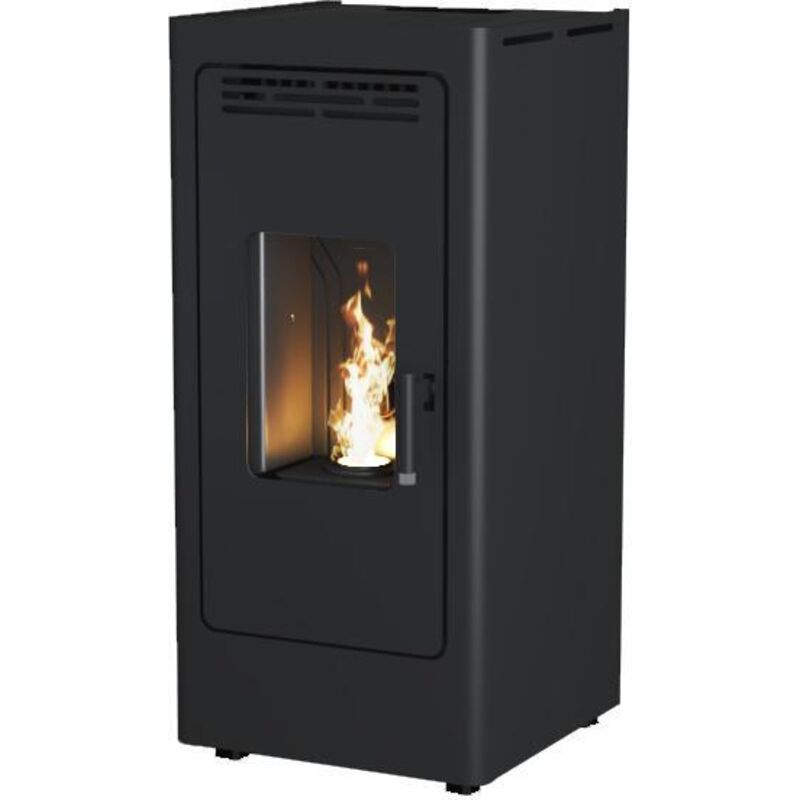 Poêle à granulés silencieux étanche fonte - FIREMATIC BR9 8 kW Avec module wifi - Avec KIT de canalisation - Avec kit thermostat - Avec plaque de sol