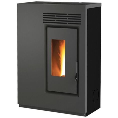 Poêle à granulés slim 5,5 kW – Sortie fumées latérale – Programmateur hebdomadaire – Surface de chauffage jusqu'à 55 m²