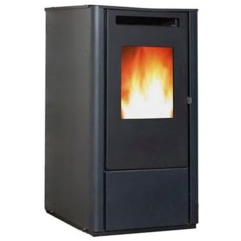 Poêle à granulés Thelma 6,5 KW. Efficacité et design supérieurs avec une surface chauffée, Noir