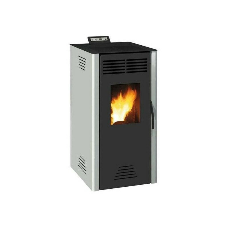 Invicta - Poele a granulés modulable Adrano - 7,3 kW - Rendement 88,7% - Gris
