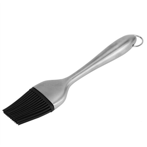 Poêle à Huile Barbecue en Acier Inoxydable avec Tête en Silicone pour Cuisson et Marinade (20cm)
