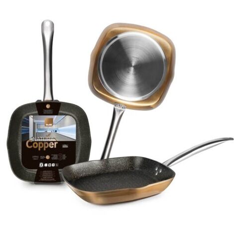 POELE A INDUCTION POUR GRILL. CUIVRE ALUM - 28X28 CM