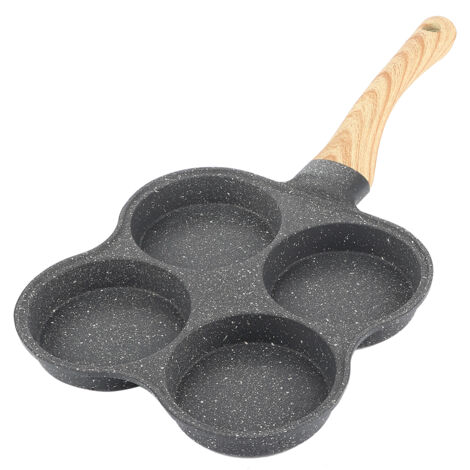 Poêle à omelette à 4 trous Poêles à frire antiadhésives Machine à crêpes pour petit-déjeuner pour cuisinière à induction Cuisinière à gaz
