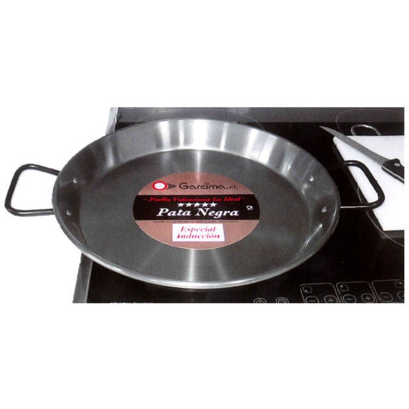 Poêle à Paella Polie à Induction Garcima 38 cm - 3 Portions 2 Poignées