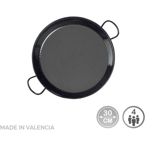 Poêle À Paella Traditionnelle En Acier Émaillé Ø30cm (4 Personnes). Vaello