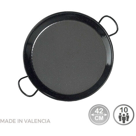 Poêle à paella traditionnelle en acier émaillé ø42cm (10 personnes). vaello