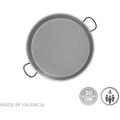 Poêle À Paella Traditionnelle En Acier Puli Ø30cm (4 Personnes). Vaello