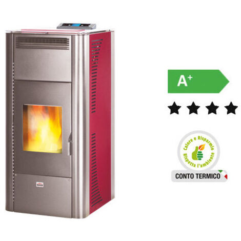 Poêle à pellets Queen Idro 20 Bordeaux – 18,22 kW – AMG – Chauffage pour espaces jusqu'à 440 m³