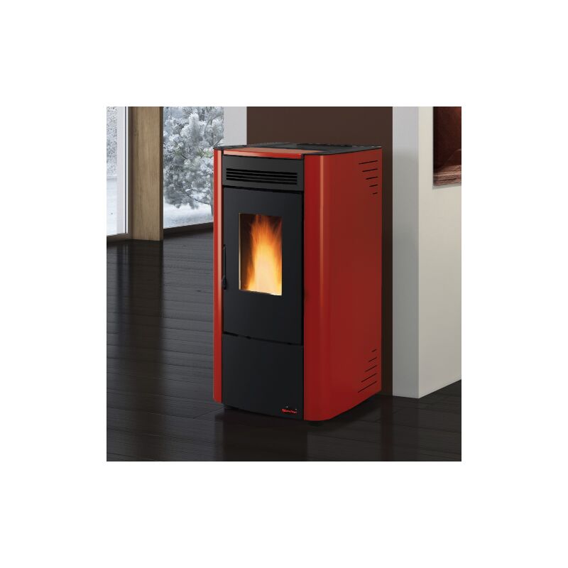 Poele a' pellets ventile' La Nordica Extraflame Ketty Evo 2.0 bordeaux 7,4 kw pour 186 m habillage acier