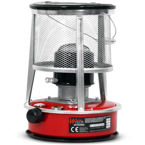 Poele a petrole 9000 BTU/H chauffage petrole en acier inoxydable sans électricité,chauffage d'appoint petrole à 3 mèches,Aucune installation nécessaire Rouge