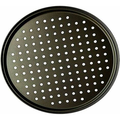 Poêle à Pizza Punch Acier Au Carbone Plat Four Perforé Multi-Usages Plaque à Pizzac Anti-adhérent Plaques à Pizza Utilisée pour Pâtisserie, La Pizza, Le Gâteau, Les Sandwichs, Saucisse, Galett