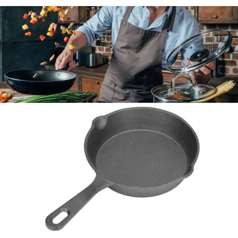 Poêle antiadhésif mini Cast iron 14 cm Plat avec bec verseur Gaz et induction Poids 495g Lot 1