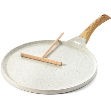 Poêle antiadhésive avec système d'expansion, revêtement en céramique naturelle, poêle à crêpes avec poignée, compatible avec les plaques à induction.