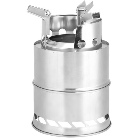 Poêle de Camping Portable en Acier Inoxydable Détachable pour Pique-nique