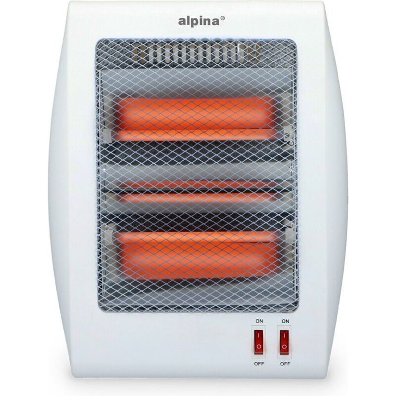 Chauffage électrique Alpina Radiateur radiant 2 réglages 400 et 800 watts Protection anti-inclinaison Portable