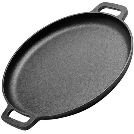 Poêle en Fonte 28 cm - Antiadhésive - 2 Poignées - Compatible Induction