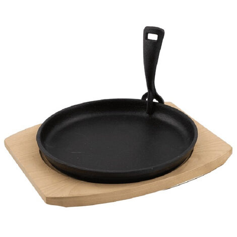 Poêle en fonte + dessous de plat bambou pour barbecue Barbecook