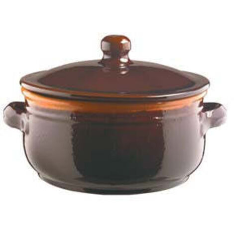 Poêle en Terre Cuite Brunella Avec Couvercle - 35 cm