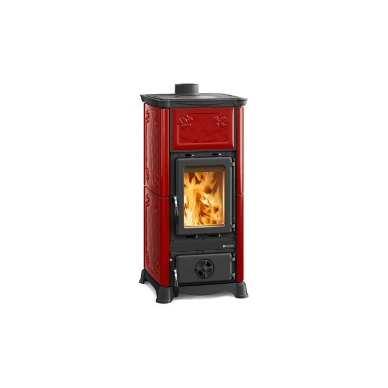 La Nordica - Poêle à bois raccordable en céramique Emiliana 6.5 kW Bordeaux