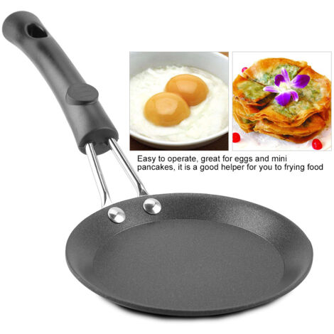 Poêle Miniature Mignonne pour Œuf Poché - Wok Électrique avec Manche en Bois pour Cuisine