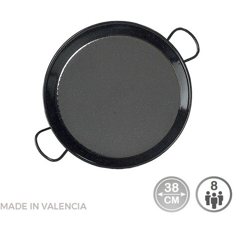 Poêle à paella émaillée ø38cm – Pour plaques à induction et vitrocéramiques – Capacité 8 personnes – Fabriquée en Espagne – Vaello