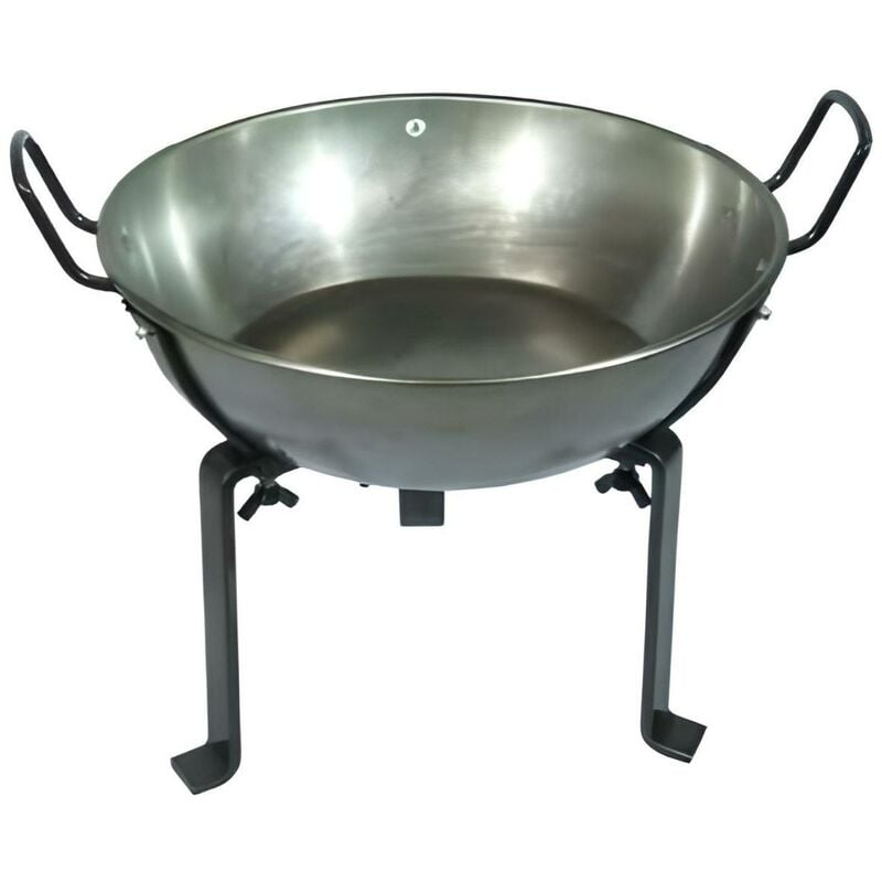 Poêle profonde avec 2 poignées et pieds coloris noir - Ø 45 cm