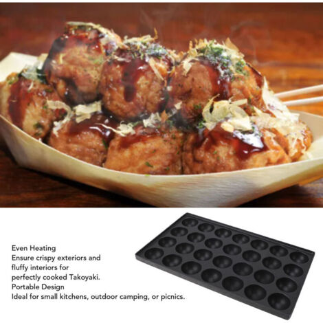 Poêle Takoyaki 28 trous en aluminium - Panier de rangement pour bois Oxford waterproof - Kit maison & camping [Cuisine]