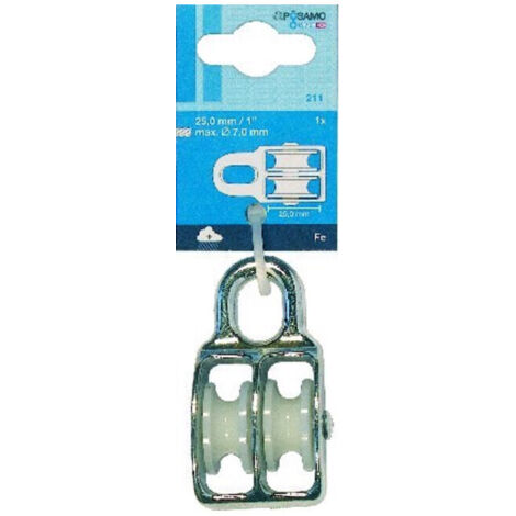 PÖSAMO Blockrolle doppelt (SB) galZn für Seil-Ø b. 7,0mm