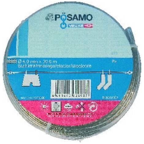 PÖSAMO Drahtseil-Universalleine PVC/umm. 4mmx30m