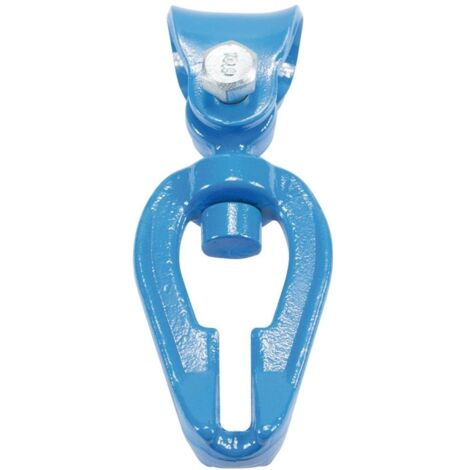 PÖSAMO Seilgleitbügel 7/8 GK10 verg.Stahl blau, drehbar