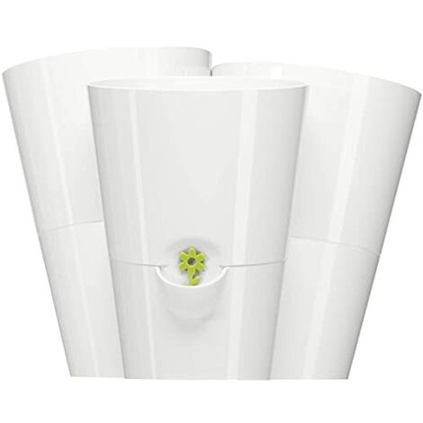 Poetic Fresh Herbs Trio Vaso Erbe Aromatiche, 3 x1 l, Bianco