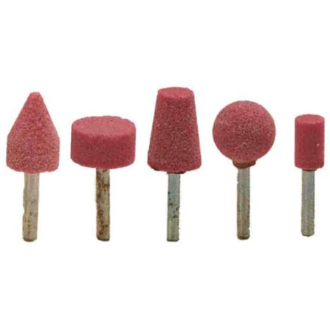 Poggi 399.00 cf 5 meules abrasives en corindon rose tige 6 mm
