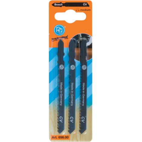 Poggi 697.00 3 lames pour scie sauteuse pour bois A  grandes dents 70 mm