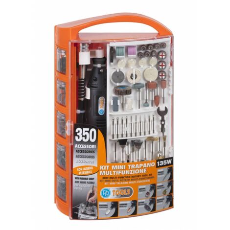 Poggi art.pg138w - Minitrapano con 350 accessori - Compatto e versatile