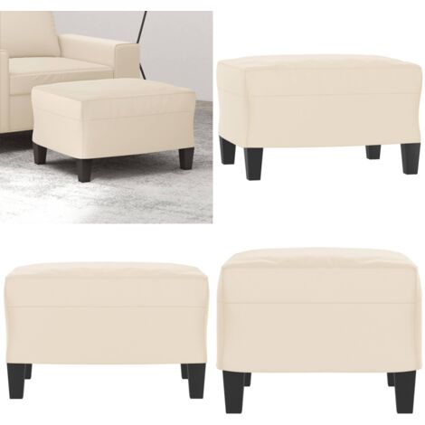 Poggiapiedi Beige 60x50x41 cm in Tessuto Microfibra - Poggiapiedi moderni - Poggiapiedi per divano