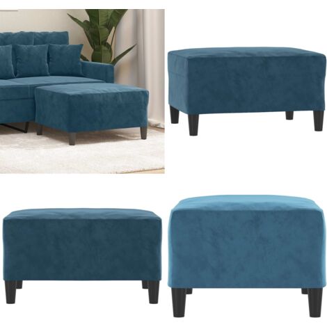 Poggiapiedi Blu 70x55x41 cm in Velluto - Poggiapiedi moderni - Poggiapiedi in compensato