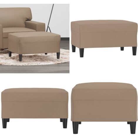 Poggiapiedi Cappuccino 70x55x41 cm in Similpelle - Poggiapiedi moderni - Poggiapiedi per divano