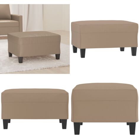 Poggiapiedi Cappuccino 70x55x41 cm in Similpelle - Poggiapiedi moderni - Poggiapiedi per divano