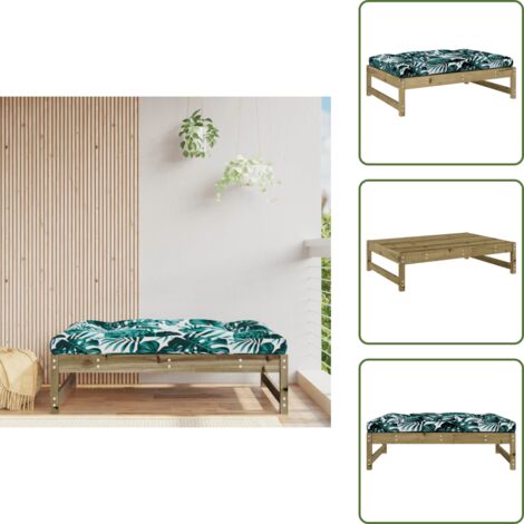 Poggiapiedi con cuscino - vidaXL Poggiapiedi da Giardino 120x80 cm in Legno Impregnato di Pino - Poggiapiedi da esterno