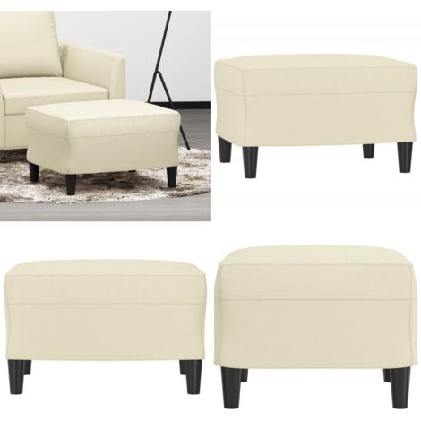Poggiapiedi Crema 60x50x41 cm in Similpelle - Poggiapiedi moderni - Poggiapiedi per divano